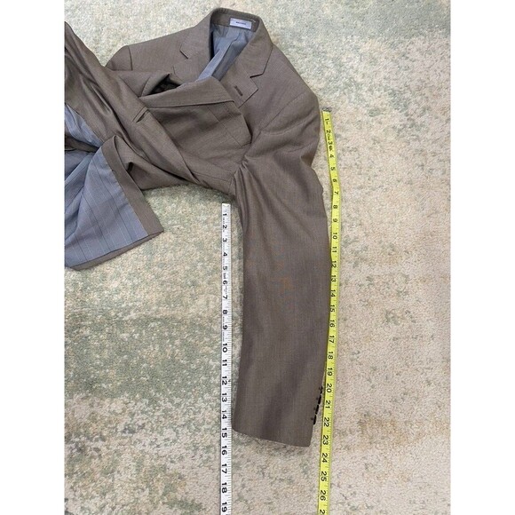 JF J Ferrar Blazer Jacket Men 40S BROWN Slim Fit Two Button Sport Coat Suit - Picture 7 of 7